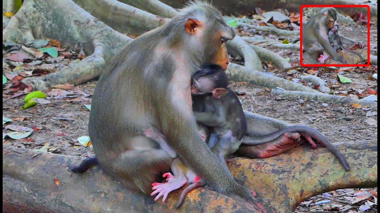 Amazing mom...// Libby can provide milk and warmth to two babies at the same time