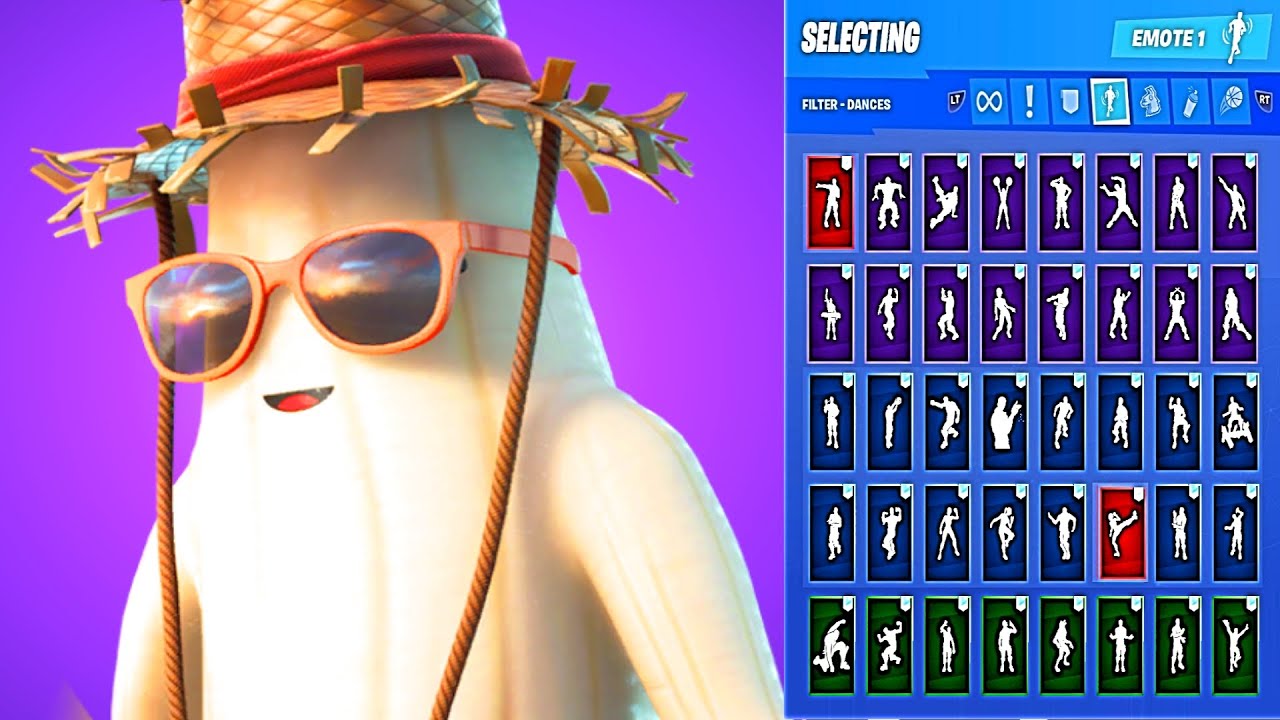 🔥 UNPEELY SKIN SHOWCASE WITH ALL FORTNITE DANCES & EMOTES 😱