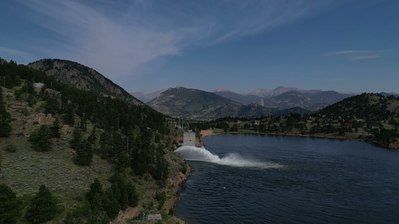 Alva B. Adams Tunnel Discharging Water Into Mary’s Lake In Estes Park, Colorado