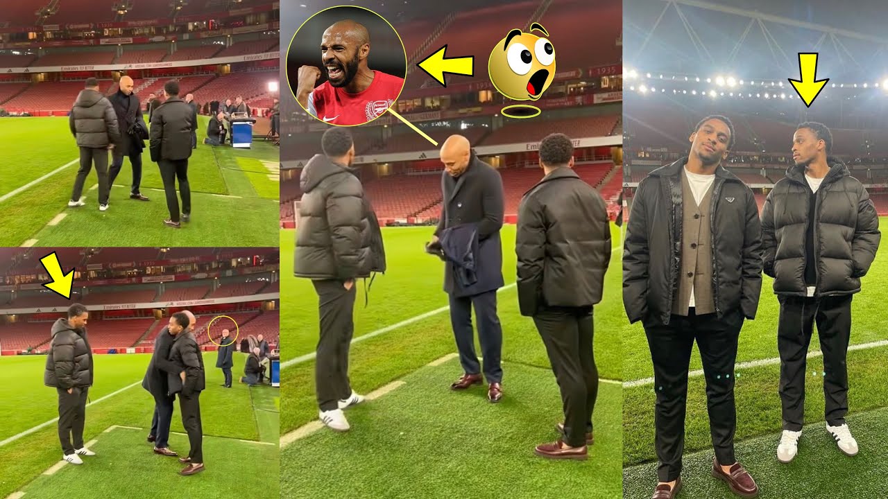 😮Jurrien Timber & Twin Brother Quinten Meets Arsenal Legend Thierry Henry At The Emirates 1st Time