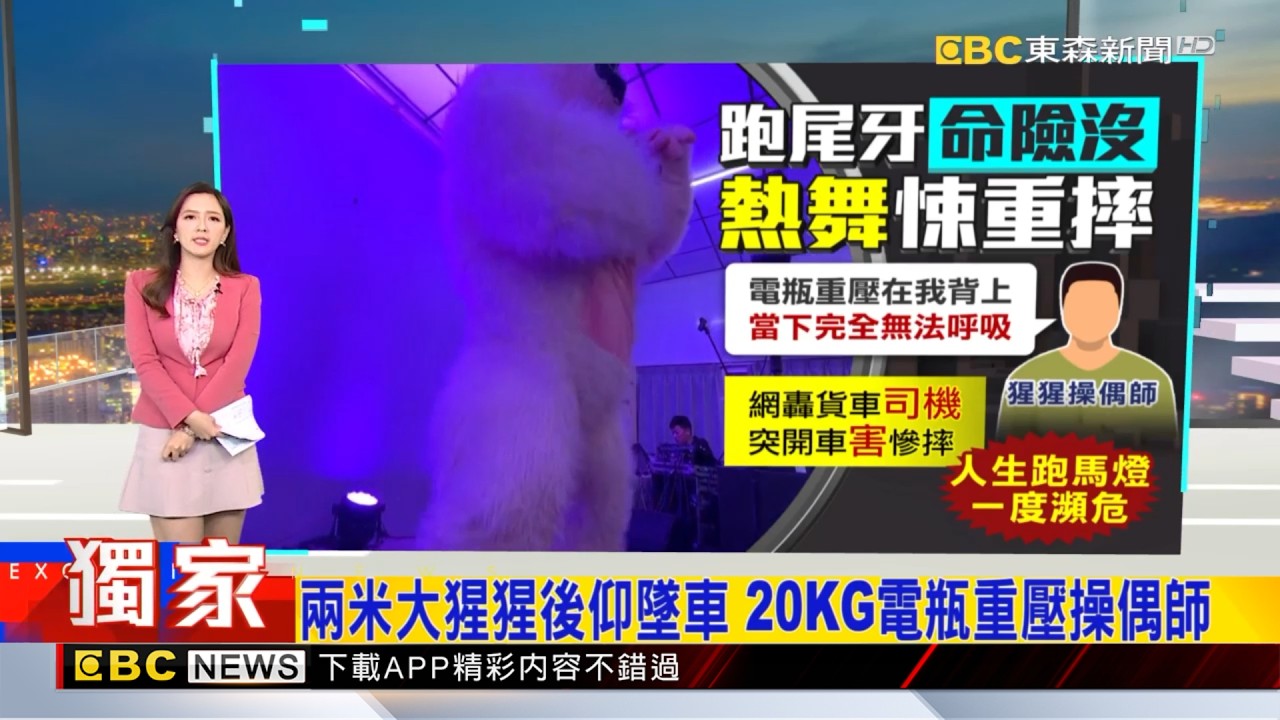 獨家》兩米大猩猩後仰墜車 20KG電瓶重壓操偶師2026／02／13  【房業涵晚報】@newsebc