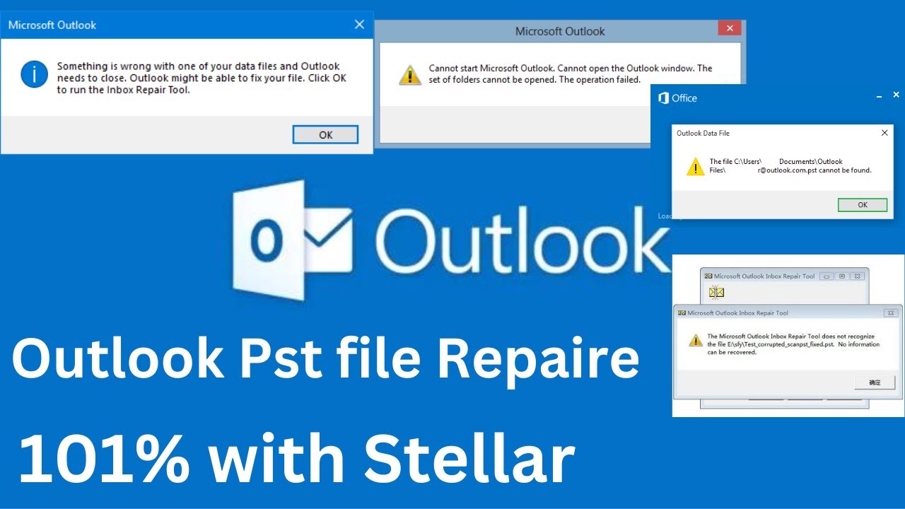 Repair corrupt outlook pst file | how to repaire outlook data file | Stellar outlook pst Repair