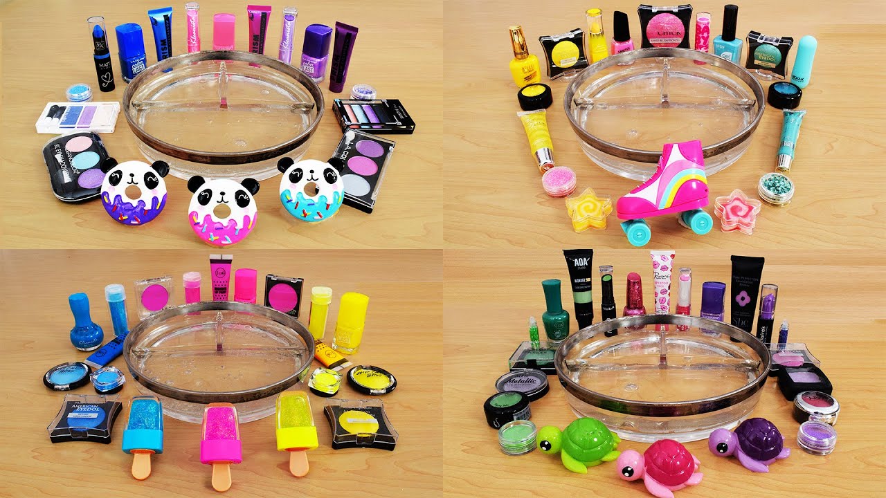3 Color vs Compilation - Mixing Makeup Eyeshadow Into Slime ASMR