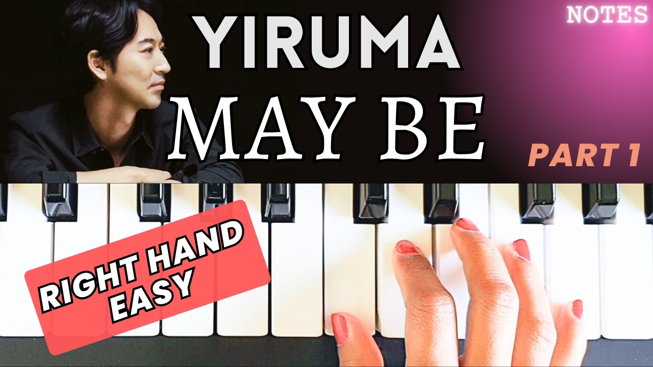 Yiruma - May Be | Part 1 | Right hand Piano Tutorial | EASY | NOTES |+ Slow