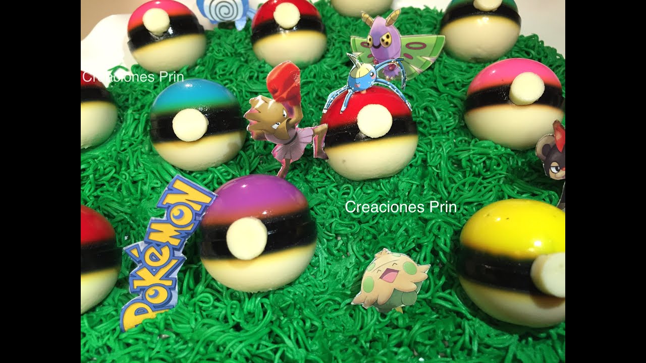 Gelatinas de Pokemon Go. Pokeball Jello.