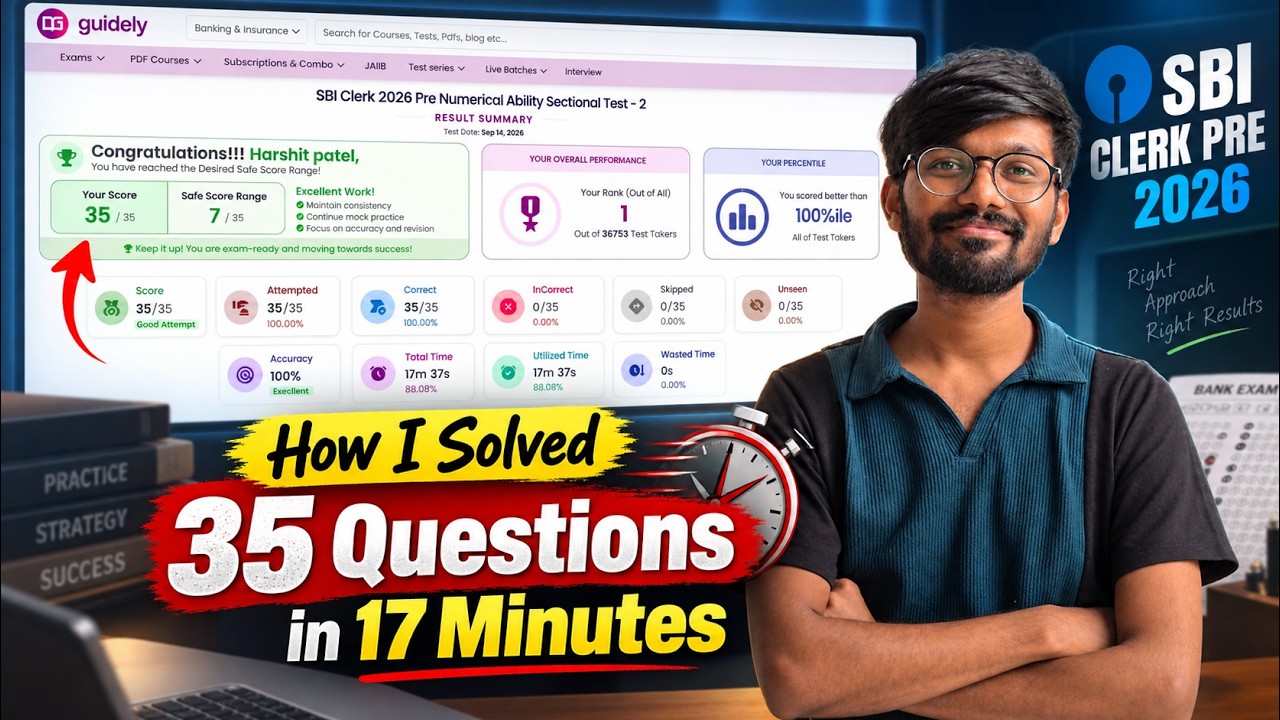 Quant Section - Attempting Video 📈 Topper's Approach SBI CLERK Prelims ✅️