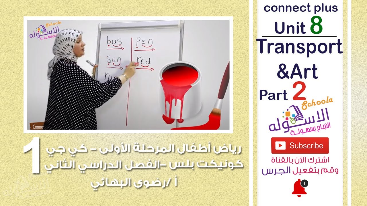 إنجليزي   Connect plus كي جي 1 | التيرم الثاني | Transport & Art | وحدة 8 - جزء 2 | الاسكوله