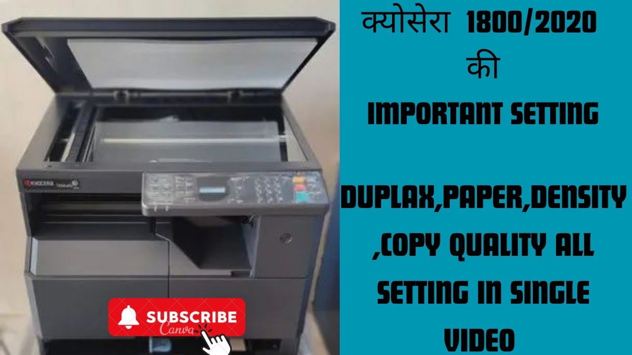ALL IMPORTANT SETTING IN KYOCERA 1800/2200/2020/2321 ! DUPLEX ! ID COPY ! PAPER SET ! LIGHT COPY