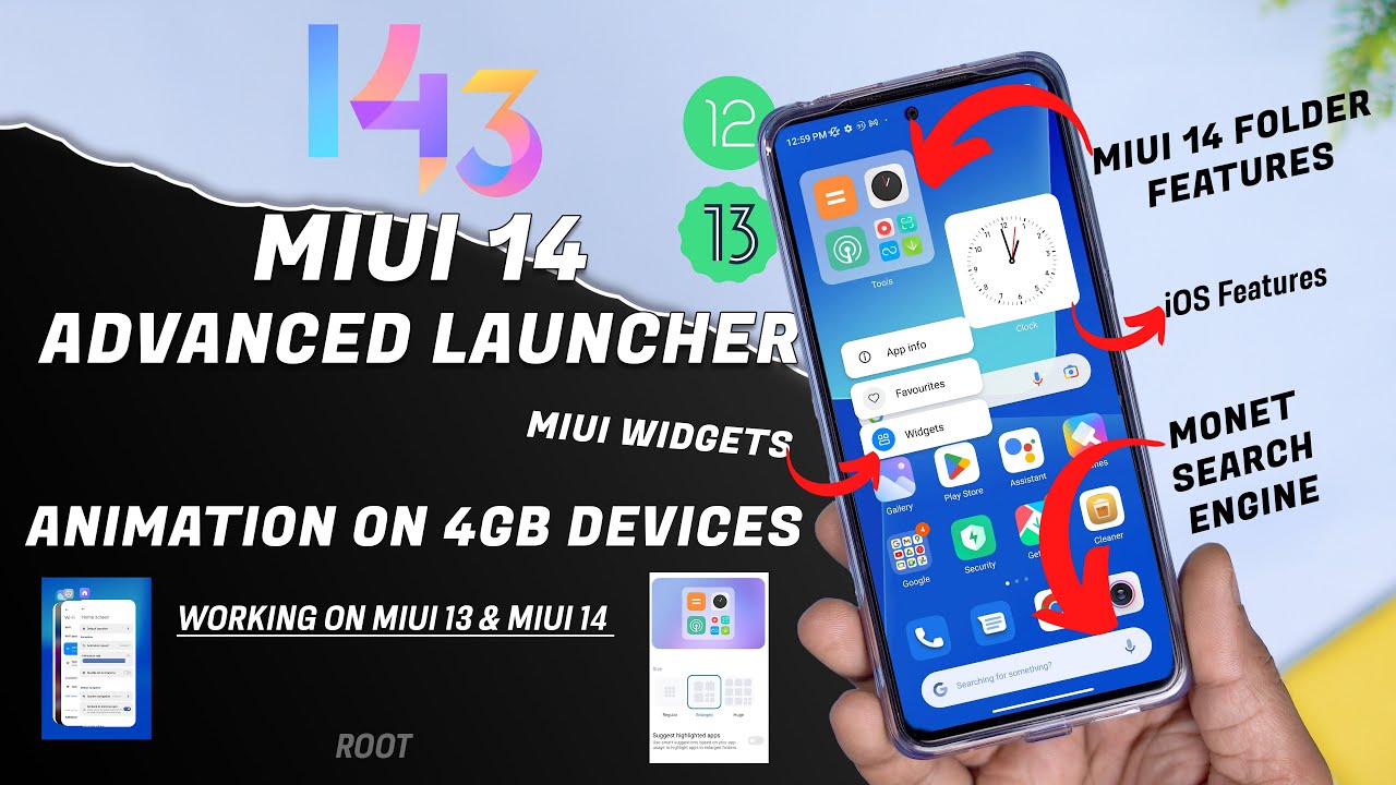Advanced MIUI 14 Launcher for MIUI 13, Activate Animation on 4GB, iOS Features, MIUI 14 Folder Ui