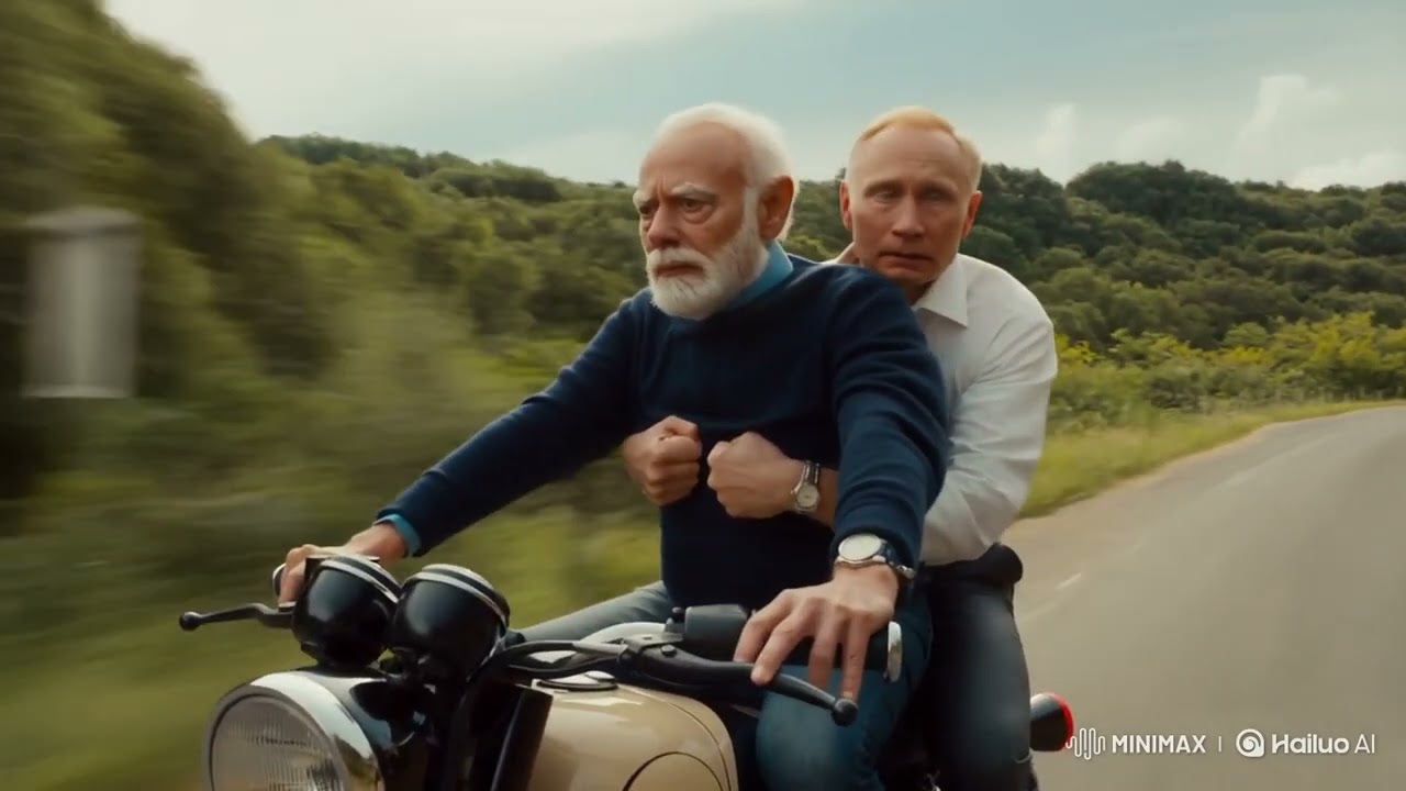 Modi&rsquo;s Bullet Ride Leaves Putin Terrified 😂 | AI Comedy Reimagined #FunwithAI #shorts