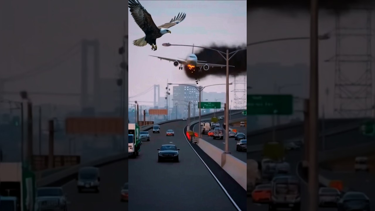 giant eagle approaching the landing plane #eagles #eagle #plane #amazing