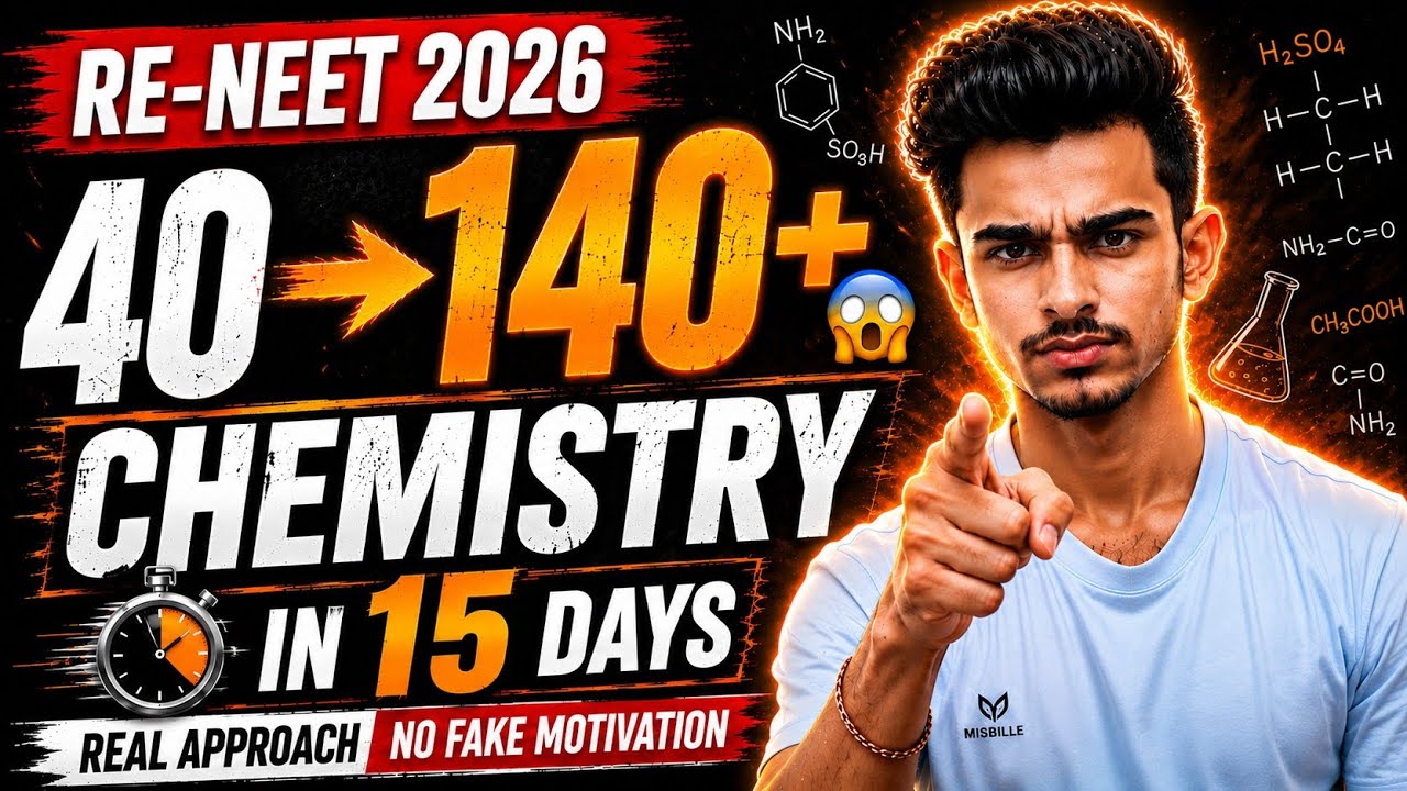 RE-NEET 2026: 40 ➝ 140+ in Chemistry in 15 Days 🤯 | Real Strategy (No Fake Motivation)