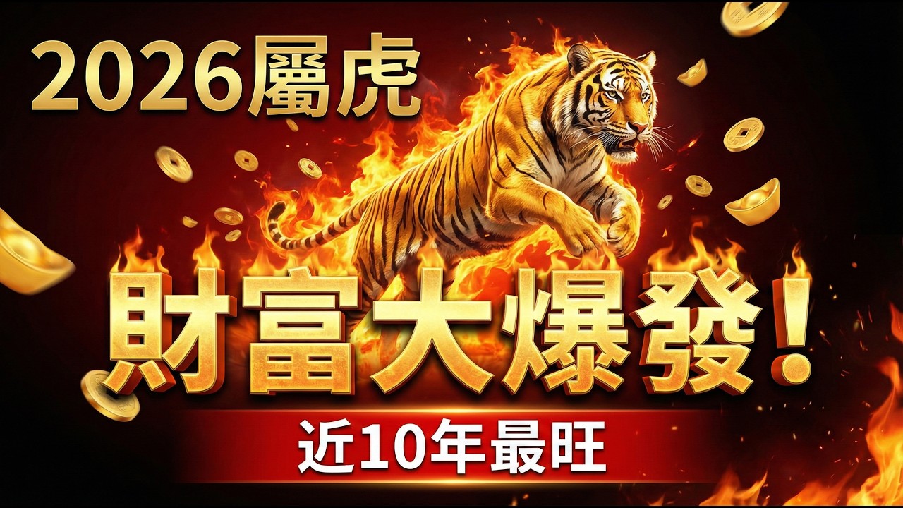 2026屬虎人大爆發！「寅午半合」火局已成，這一年是你近10年財富增加最快的一年！#2026屬虎運勢 #生肖虎2026運勢 #屬虎財運 #2026年馬年 #丙午年 #招財 #偏財運 #生肖虎 #屬虎