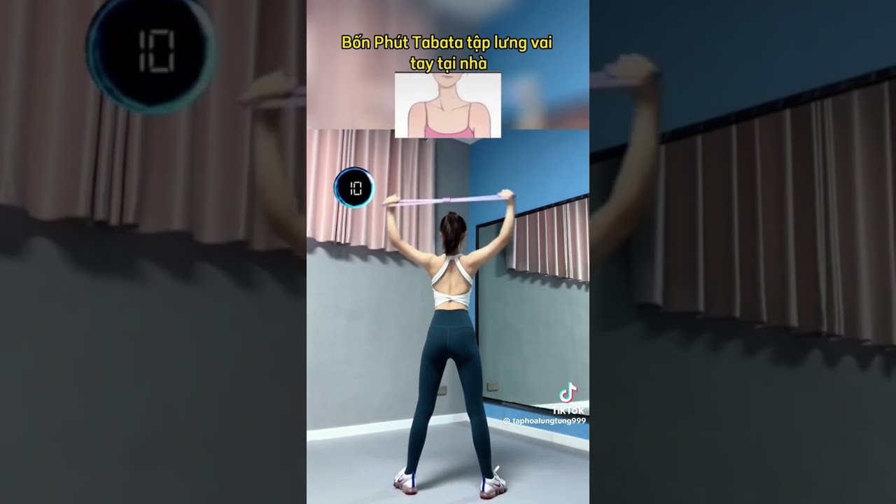 Tay, Vai, Lưng Thon Gọn Với Dây Kháng Lực Số 8 - Bài Tập Cực Chất 3.5 Phút x 3 Lần
