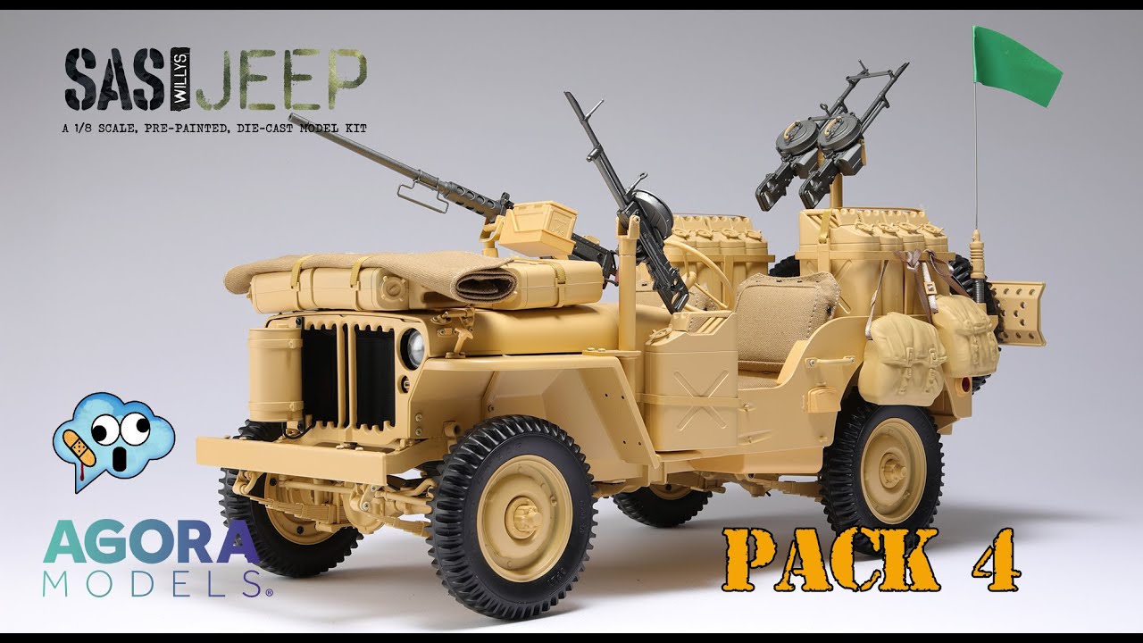 Сборка модели Agora 1/8 British SAS Willys Jeep, набор 4.