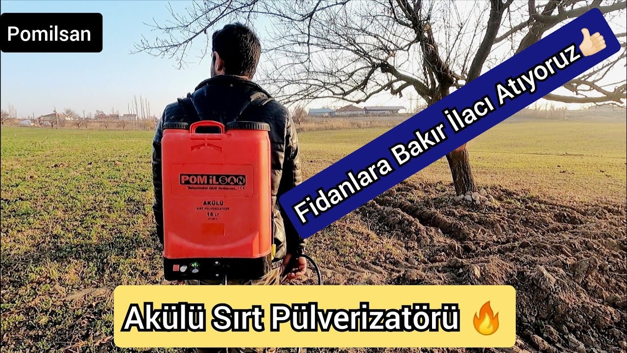 Kayısı Fidanlarına Bakır İlacı Nasıl Atılır ? | Akülü Sırt Pülverizatörü | #pomilsan #kayısı #gopro