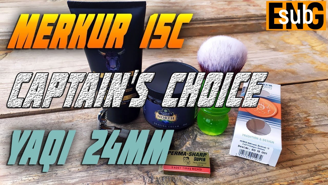 Merkur 15C, Captain's Choice North, Yaqi 24 мм, лосьон Як и Йети. Shark Blades | Бритьё с HomeLike