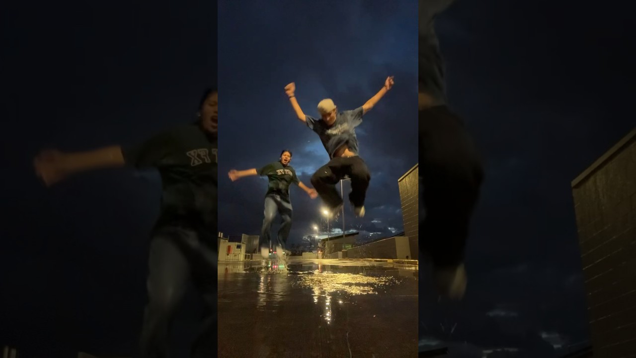 GIMME GIMME MORE x STEP ON UP! in the rain AGAINNNN 🤣 #dance #viral @zairayzabelle