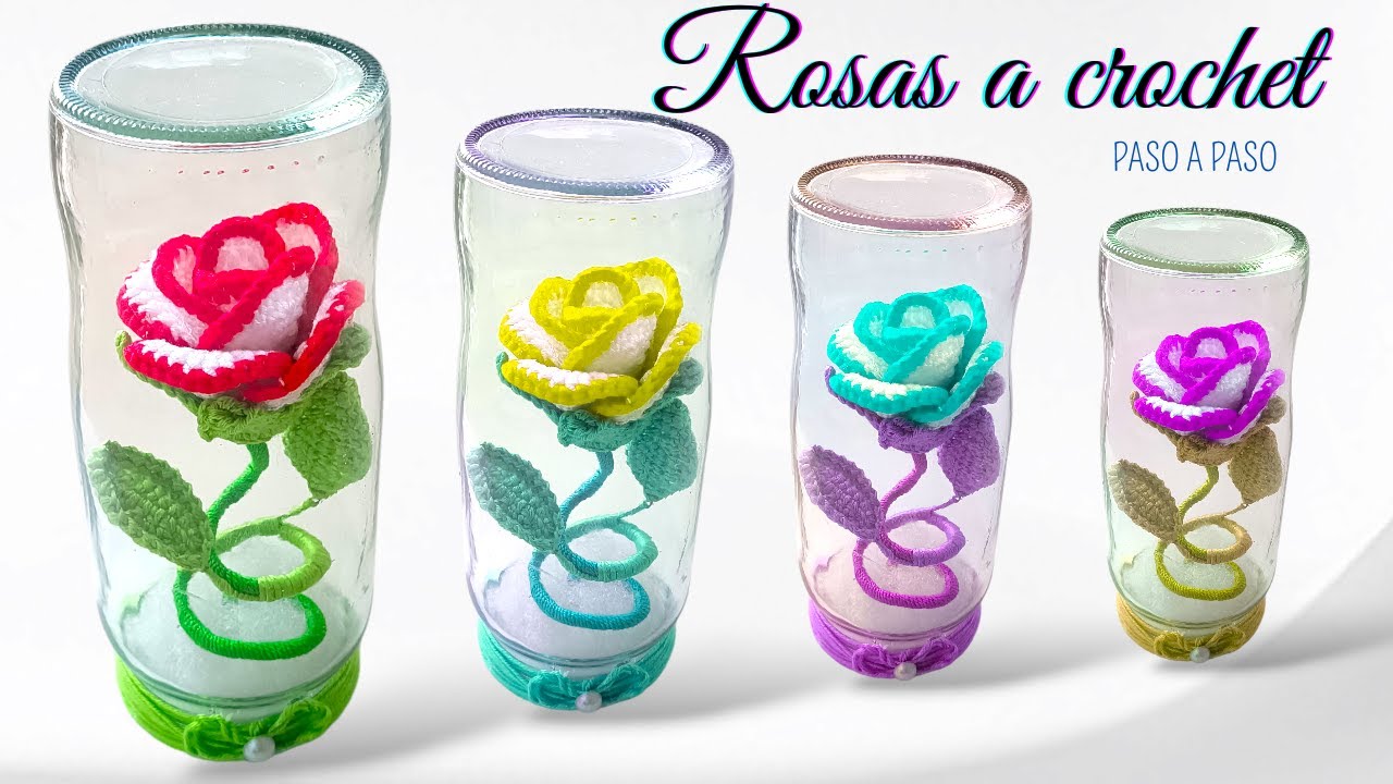 ROSA A CROCHET PASO A PASO / rosas tejidas a crochet muy lindas para creaciones de celebración