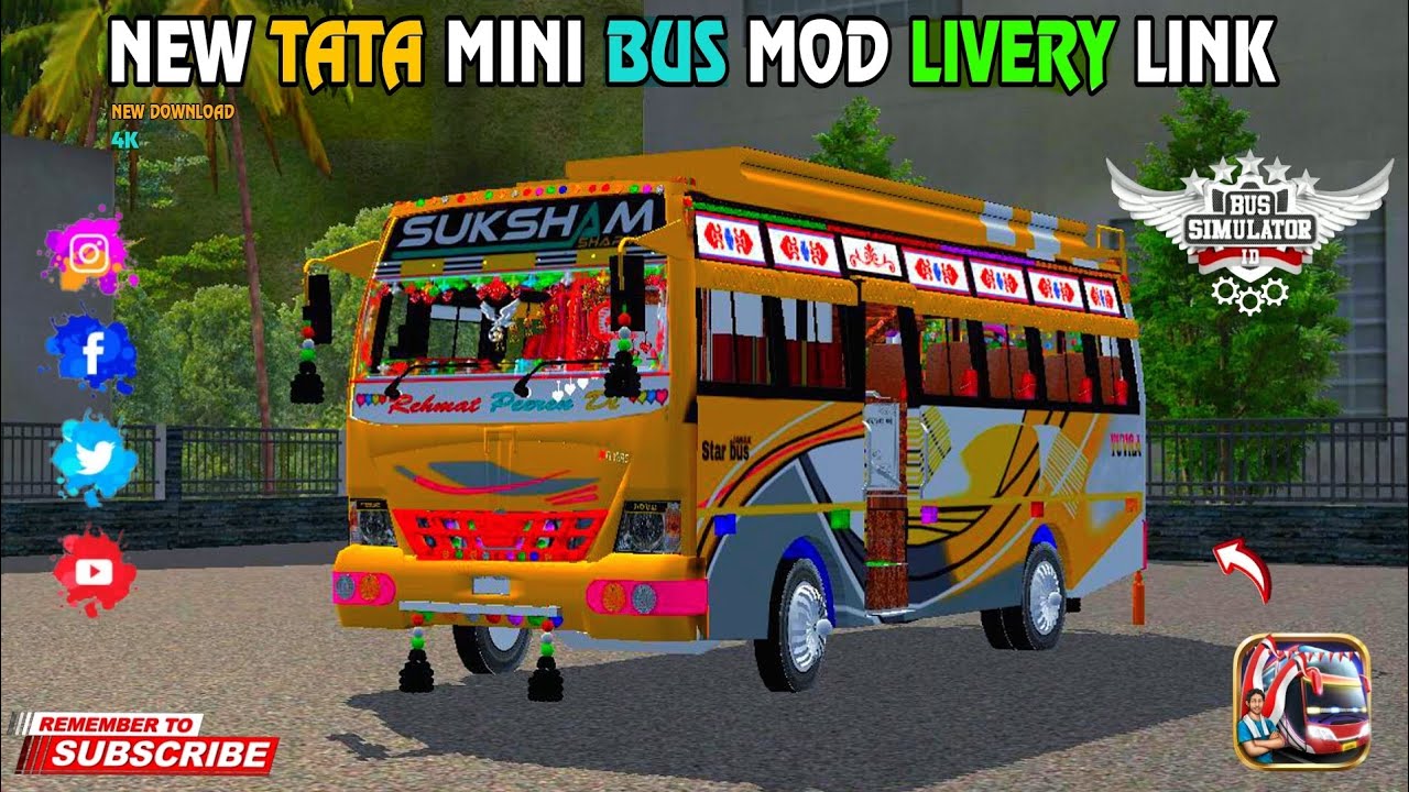 NEW TATA JAMMU MINI BUS MOD & LIVERY LINK { BUS SIMULATOR INDONESIA } NEW LIVERY LINK 🥰