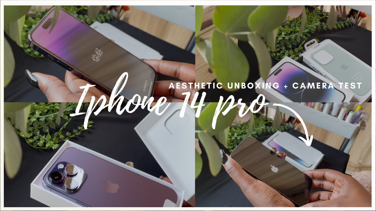 *Aesthetic* Deep purple iPhone 14 pro unboxing + Camera test