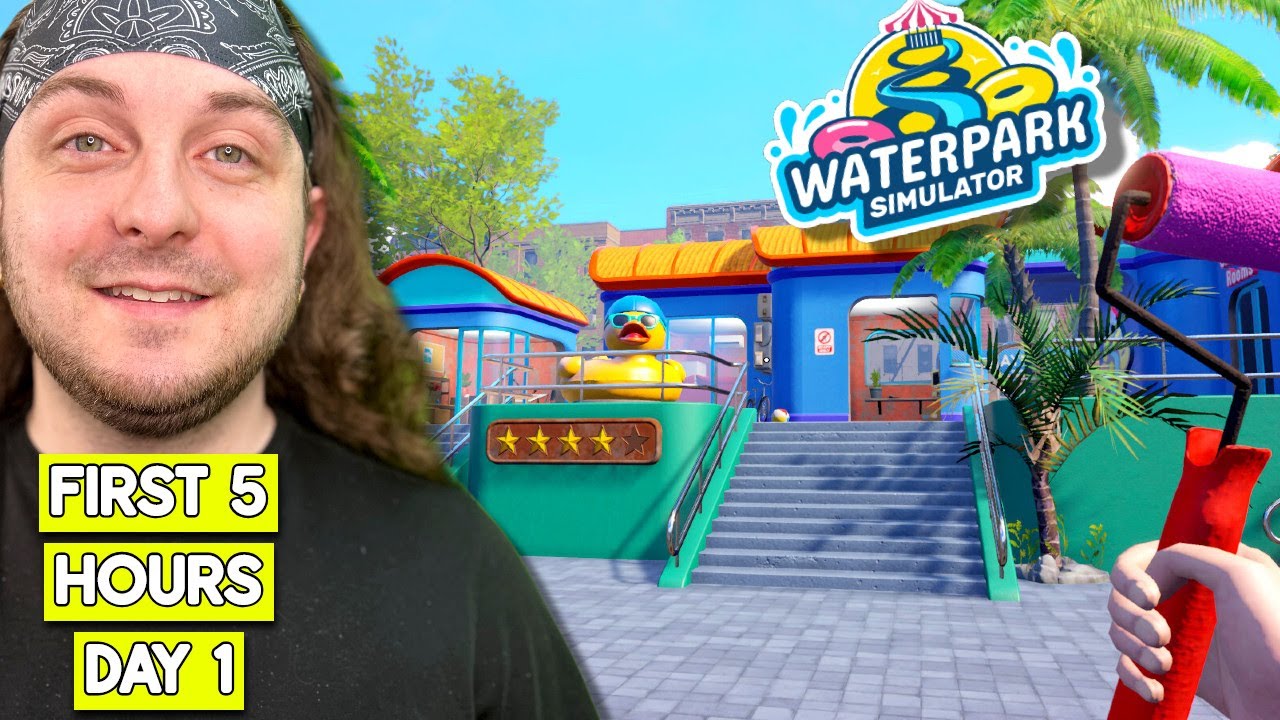 First 5 Hours Of Waterpark Simulator! (Day 1)