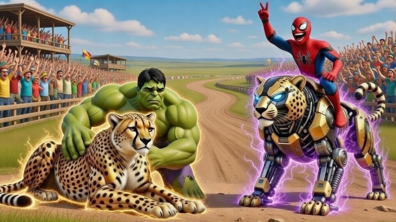 🐆🕷️ SPIDERMAN Wins The Magic Fastest Cheetah Racing Championship = Epic Racing Challenge ???