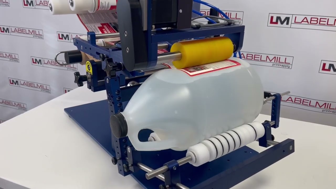LabelMill LM1012 Semi-Auto Label Applicator w/ Gallon Round Module for Filled Bottles & Jugs