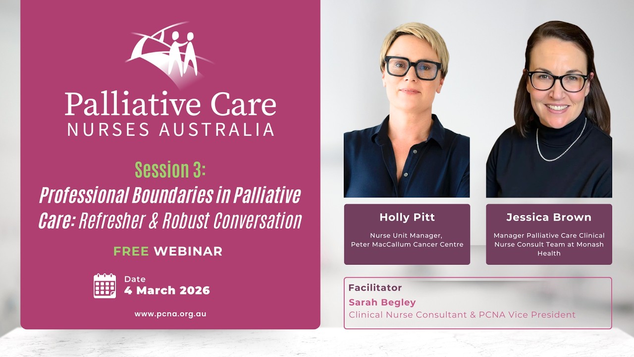 PCNA 2026 Webinar 3 - FREE Session: Professional Boundaries in Palliative Care