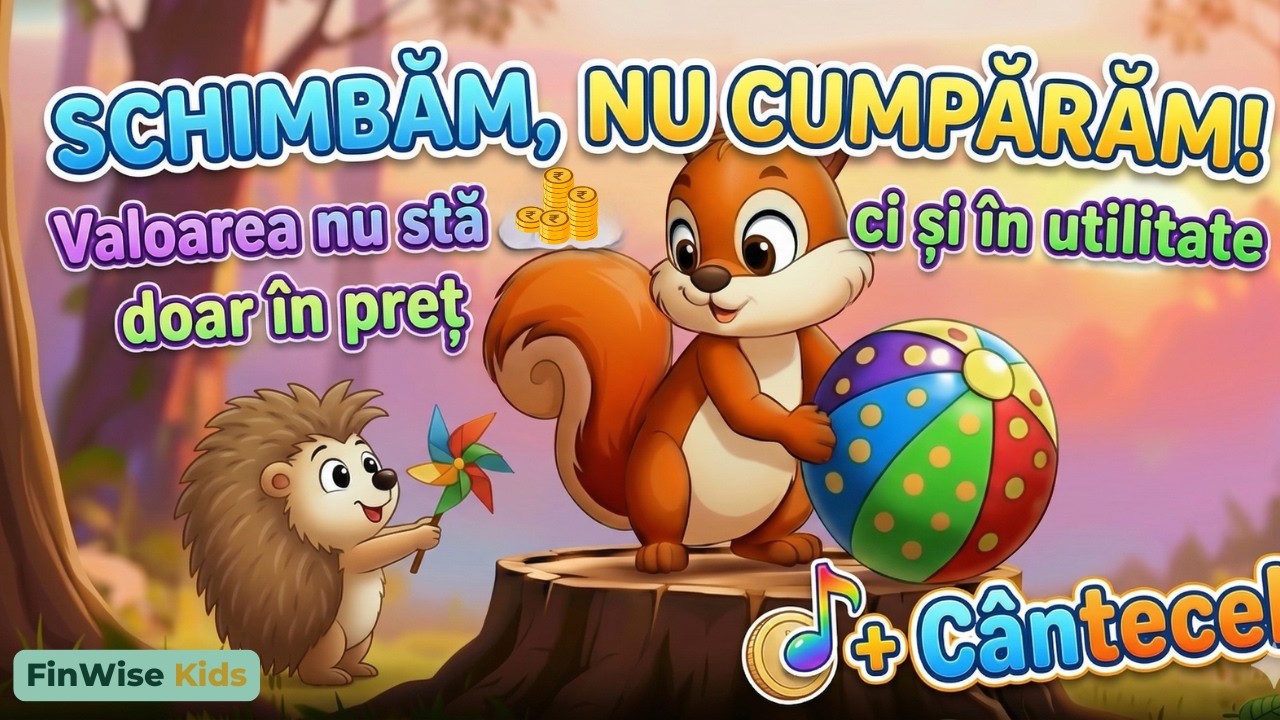 Schimbăm, nu cumpărăm. Poveste animată. Educație financiară pentru copii. FinWise Kids