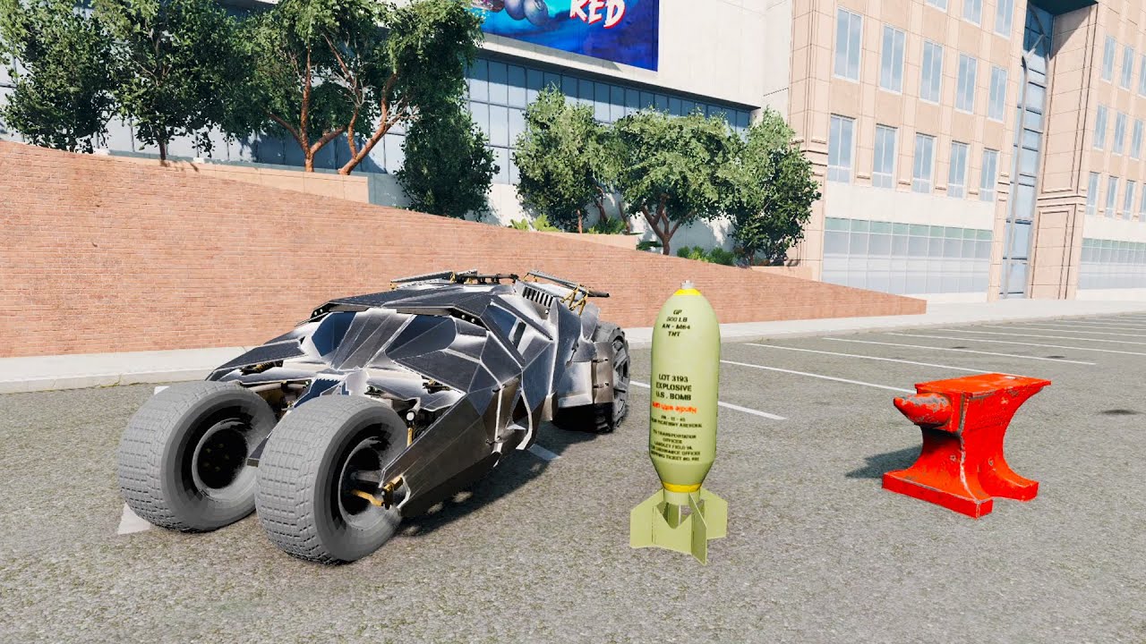 Batmobile crash test in BeamNG.drive