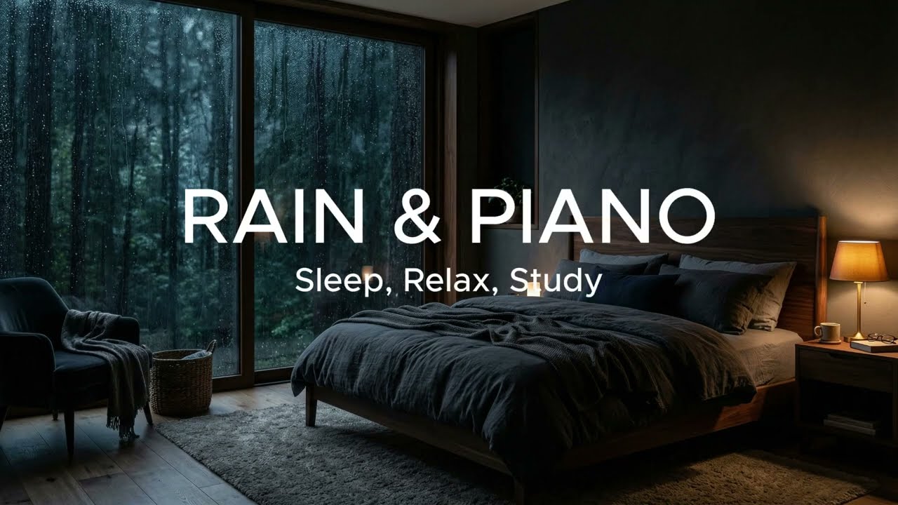 Warm Cozy Rain 🌧️ & Soft Piano — Sleep, Relax, Study