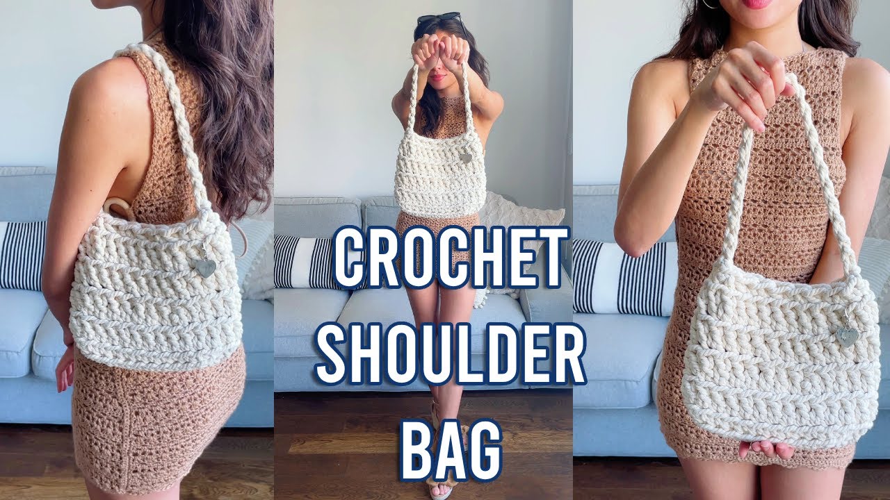 Crochet Summer Shoulder/Beach Bag | With Macrame Cord! | EASY Under an Hour Project!