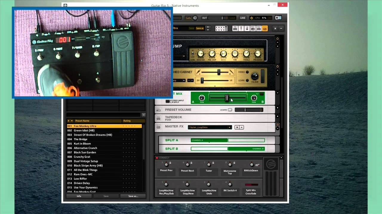 Guitar Rig's Loop Machine and Rig Kontrol Pedal Board