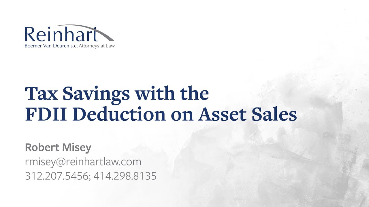 Tax Savings with the FDII Deduction on Asset Sales