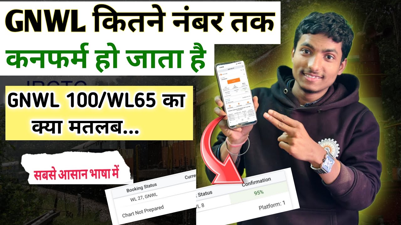 GNWL Waiting kitna number tak ho jata hai , Gnwl100/wl65 meaning in hindi | Gnwl confirm chnces