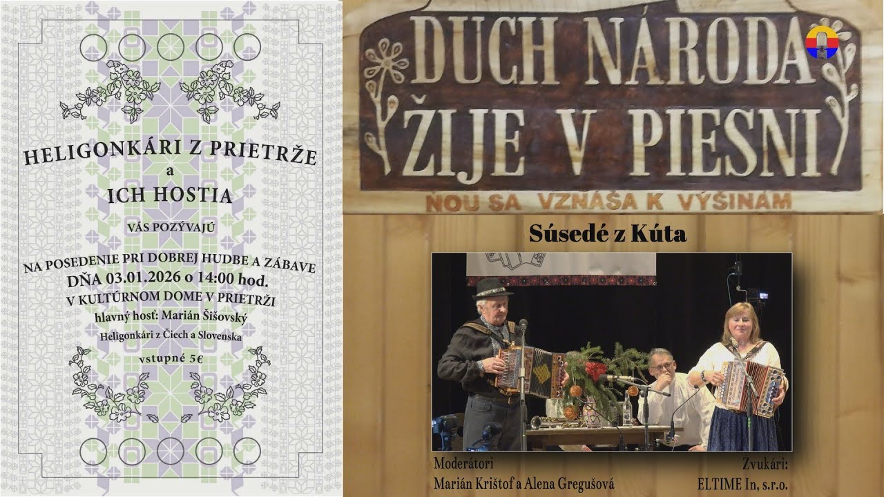 Prietrž 3. 1. 2026: Heligonkári z Prietrže a ich hostia, 4. r.: Heligonkári z Kúta.