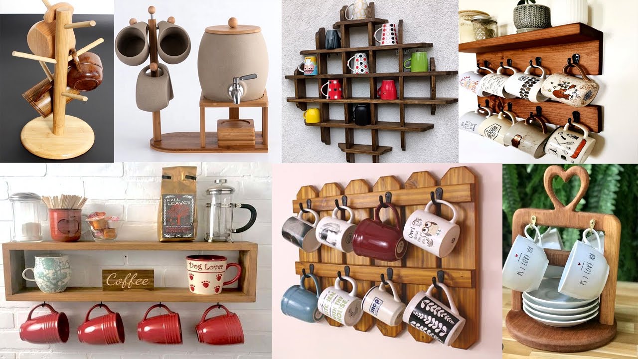 DIY  Wooden Coffee Mug Holder / Storage Ideas