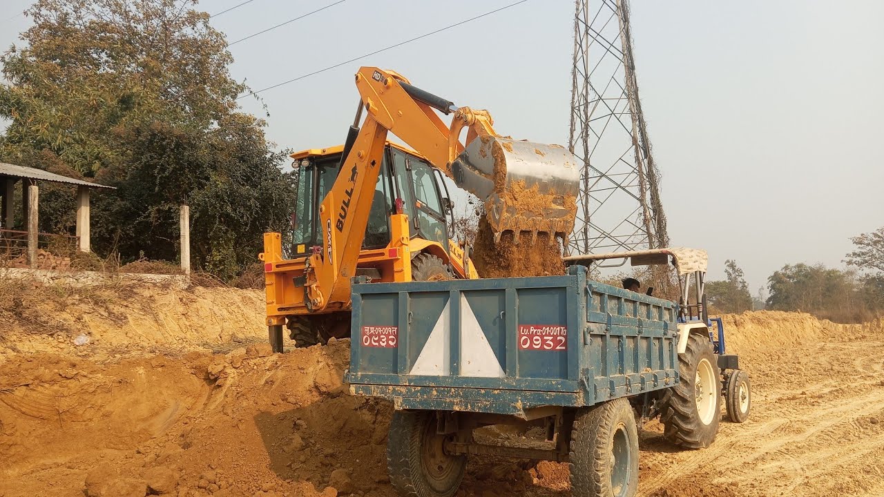 🐂 Bulldozer 4X4 Machine JCB Se Mitti Loading Swaraj Tractor 🚜🫡💯