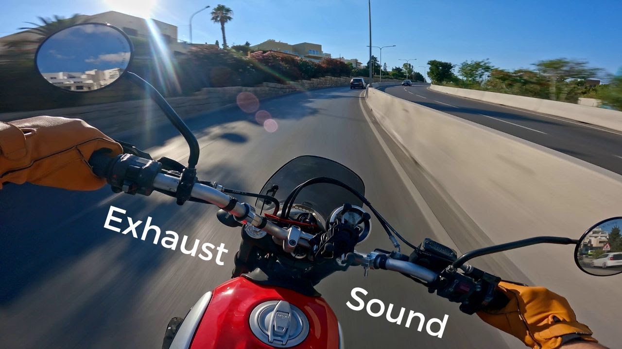 Ice cream and army Helicopter Rescue - Ducati Scrambler Icon HP Corse GP07 Exhaust [Raw Sound][4K]