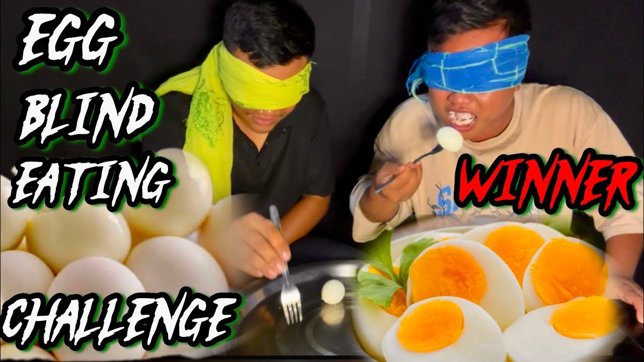 Egg blind eating challenge// @maringbonium winner pikhe 🏆 😨😨😨