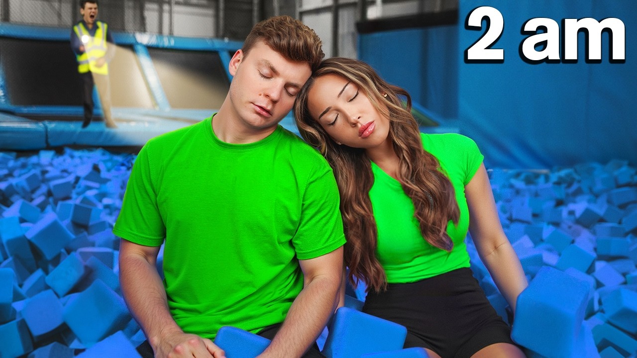 Sneaking Into A Trampoline Park Overnight!