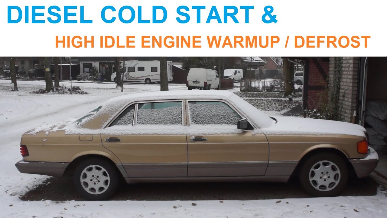 1987 Mercedes 300 diesel cold start & high idle warmup - DIESEL Kaltstart