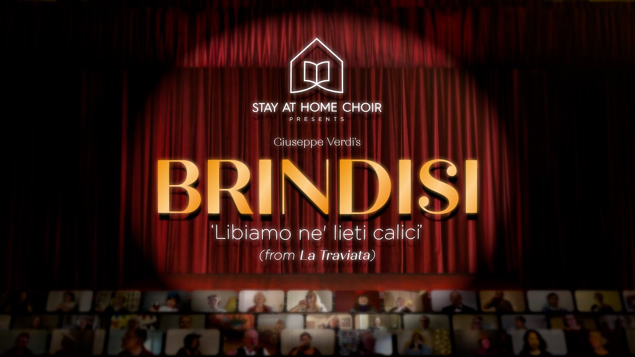 Brindisi 'Libiamo ne' lieti calici' sung by Nicky Spence, Iúnó Connolly and the Stay At Home Choir