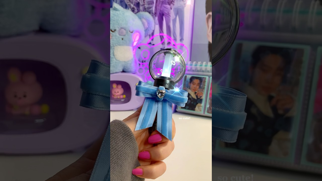 unboxing ENHYPEN lightstick keyring 🥹 i made a mini bow for it! 🎀 #enhypen #enhypenengene #kpop