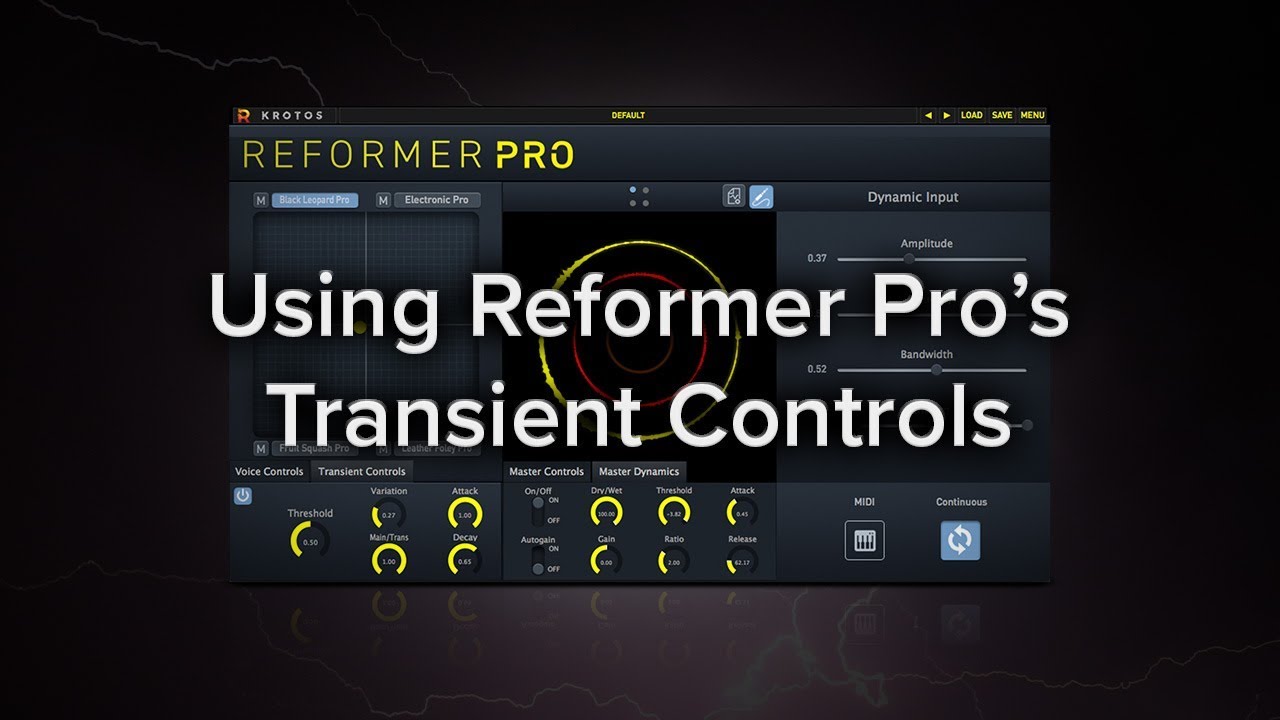 Using Reformer Pro's Transient Controls