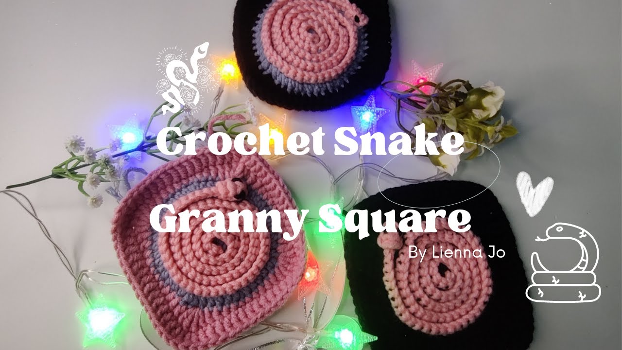How To Crochet Snake Granny Square 🐍 Beginner Friendly Tutorial | Kait Ular