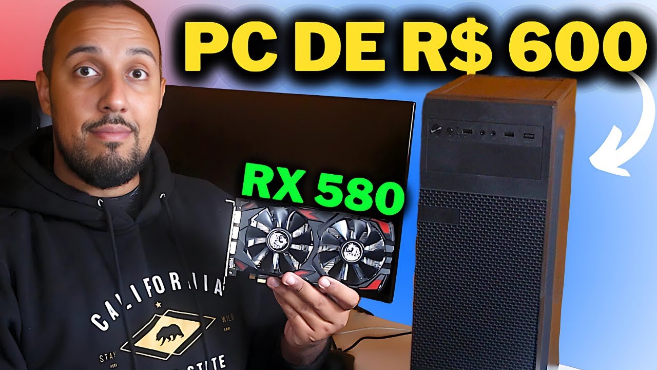 COLOQUEI A PLACA DE VÍDEO RX 580 NO PC BARATO DE R$ 600 DO MERCADO LIVRE mas a fonte …