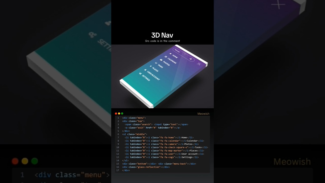 Try this! #fyp #programming #coding #nav #3d #htmlcss #javascript #code #foryou