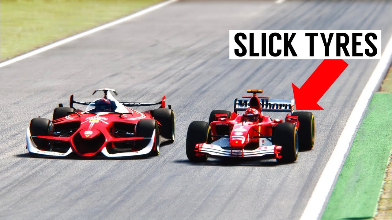 Ferrari F1 2025 Concept vs Ferrari F1 2004 SLICK TIRYES - Monza GP